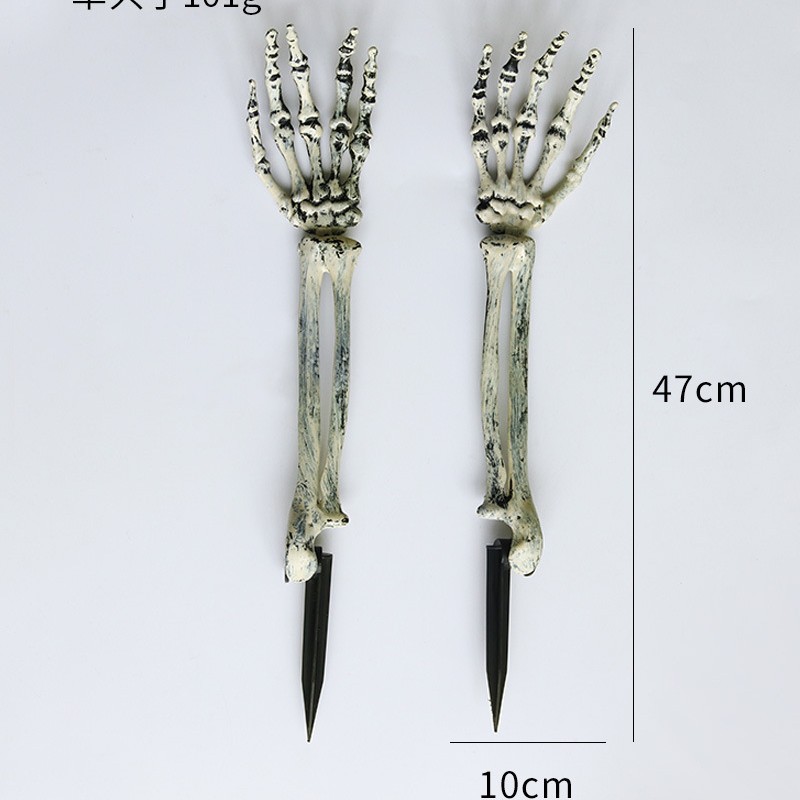 Halloween horrores cráneo esqueleto inserción de suelo decoración cementerio de Halloween cráneo hueso de mano simulación esqueleto props