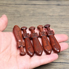 Lightning Struck Jujube Wood Seven Stars Sword Pendant, Taoist Ritual Artifact, Everyday Accessory, Made of Antique Dark Material, Intricately Carved and Hand-Finished