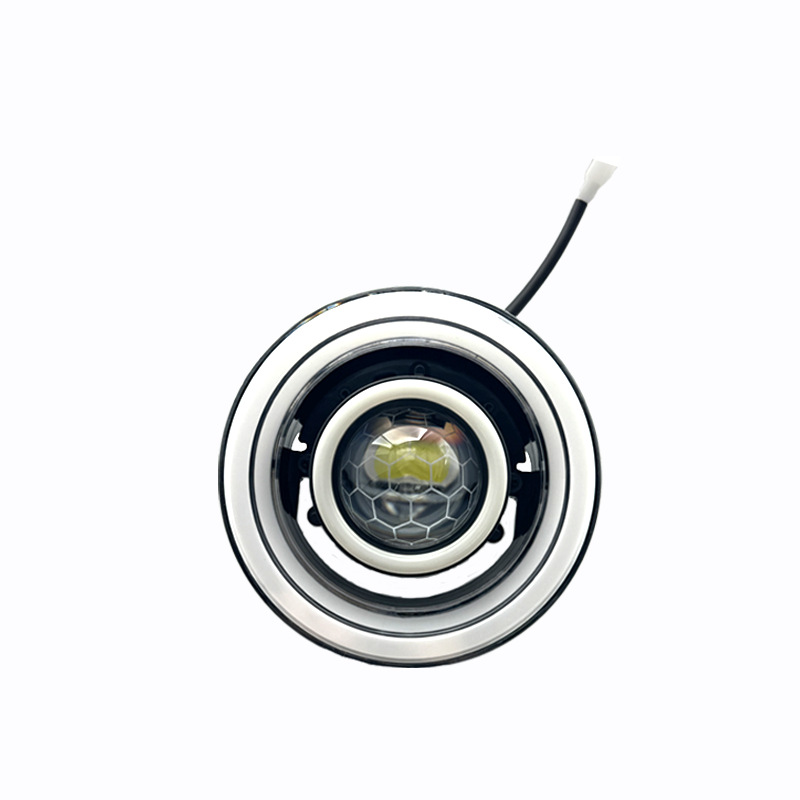 Electric Vehicle Led Light, Hollow Floating Headlight for Electric Motorcycle, Honeycomb-Shaped Harley Motorcycle Modified High and Low Beam Headlight