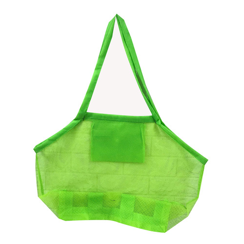 Manufacturer wholesale multi-layer children's miscellaneous toys storage bag foldable shoulder beach bag sand digging tool storage net bag