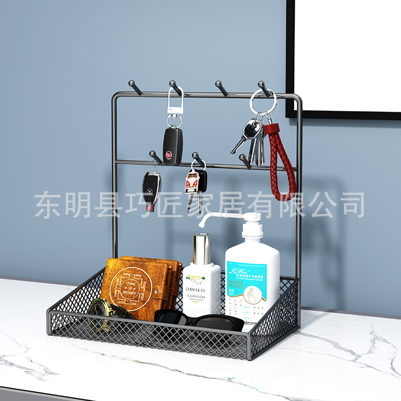 鍵収納置物玄関入戸入口下駄箱物置棚デスクトップ壁掛け収納トレーマスク掛け棚|undefined