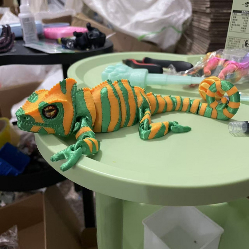 跨境爆款TEMU3D打印龙全身关节可动仿真宠物蜥蜴模型玩具仿真模型|undefined