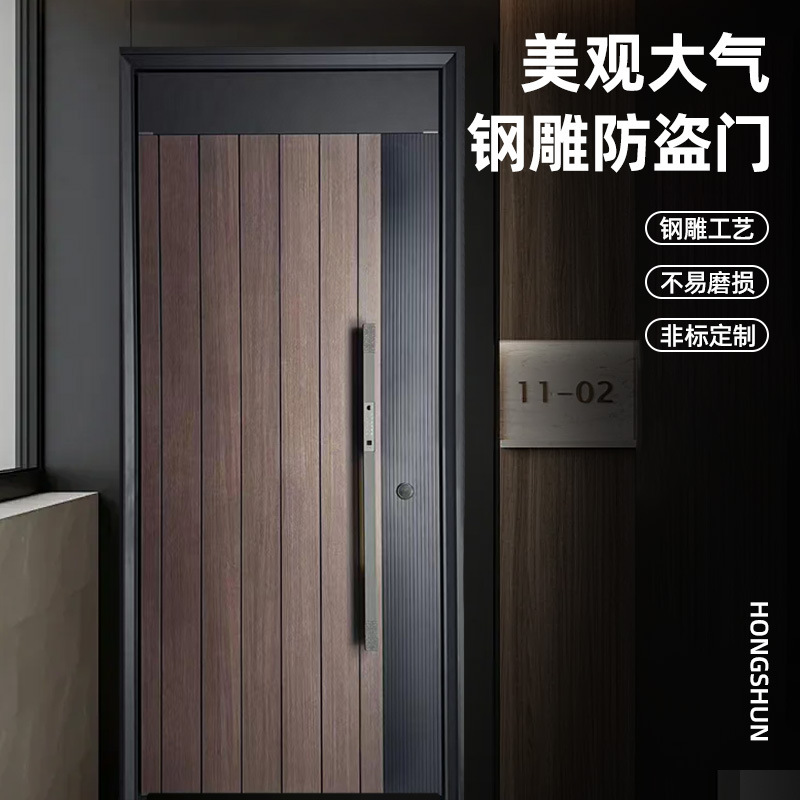 Manufacturer's Soundproof Villa Door Anti-Pry Entrance Door Double Door Household Grade a Security Anti-Theft Door Entrance Door Wholesale