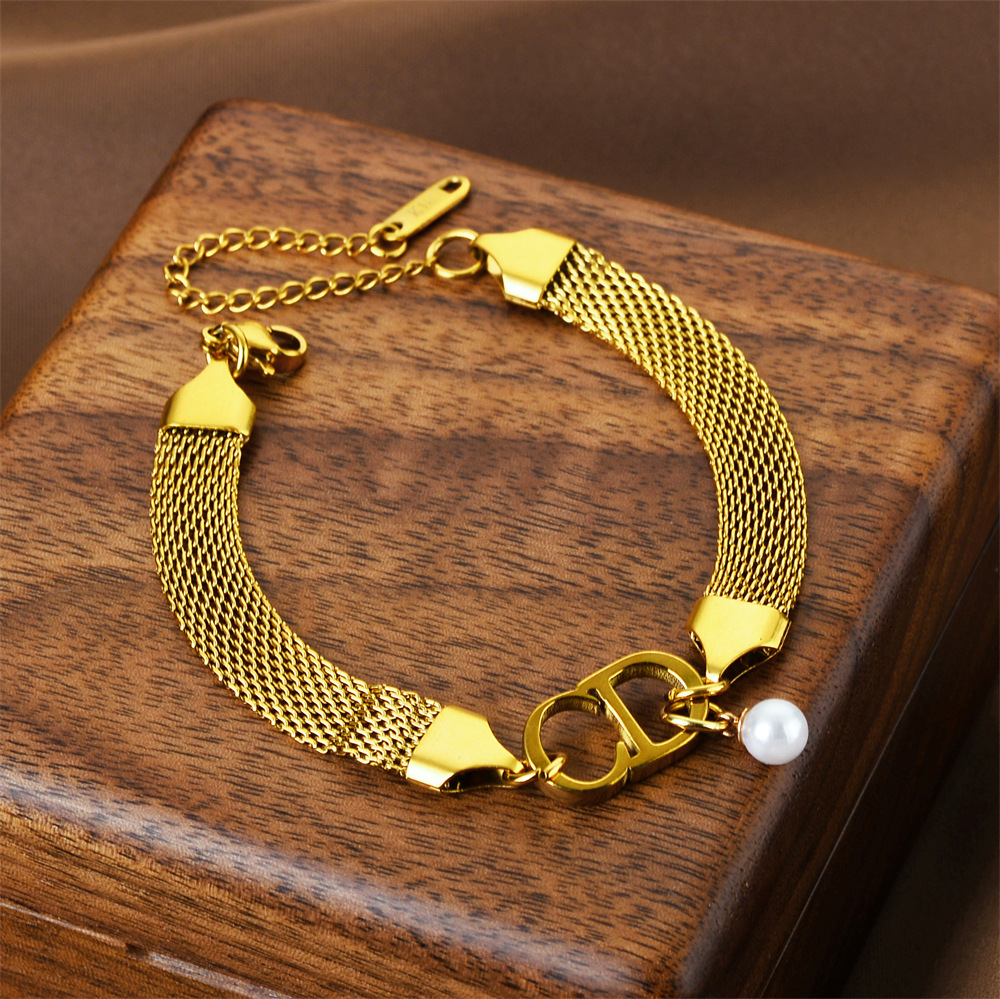 Joyas transfronterizas europeas y americanas Pulsera de acero de titanio de todo fósforo Versión coreana del temperamento bohemio Pulsera de acero de titanio que no se desvanece Joyería femenina