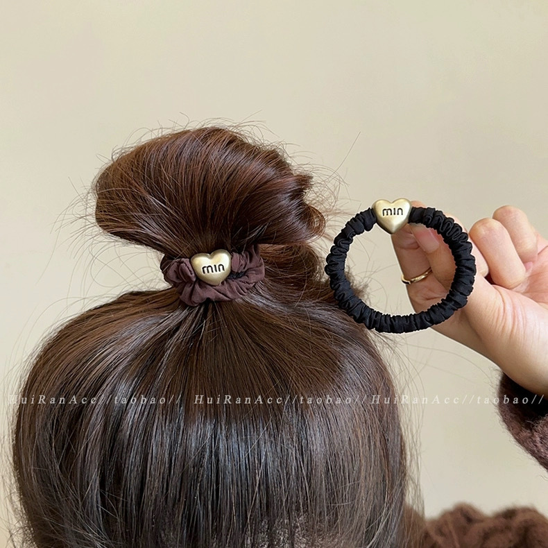 Simple Metal Heart Hair Tie, Scrunchie for Women, High Ponytail Bun Hair Band, Versatile and Stylish Hair Rope Simple Metal Heart Hair Tie, Scrunchie for Women, High Ponytail Bun Hair Band, Versatile and Stylish Hair Rope