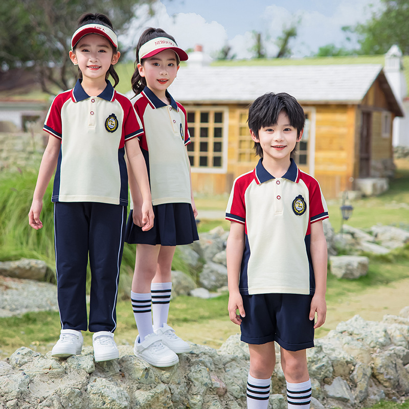 학교 유니폼 초등학교 여름 게임 수업 유니폼 세트 유치원 정원 유니폼 짧은 소매 어린이 날 공연 도매