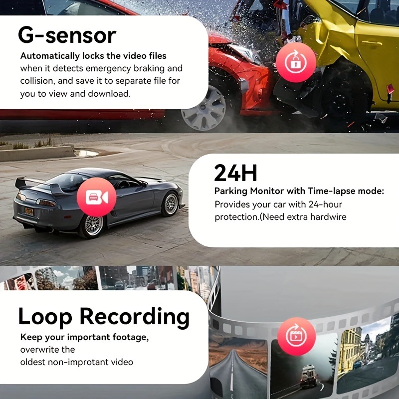 Panoramic four-camera dashcam with high-definition night vision for front, rear, left, and right, and reverse camera, factory direct supply at a favorable price