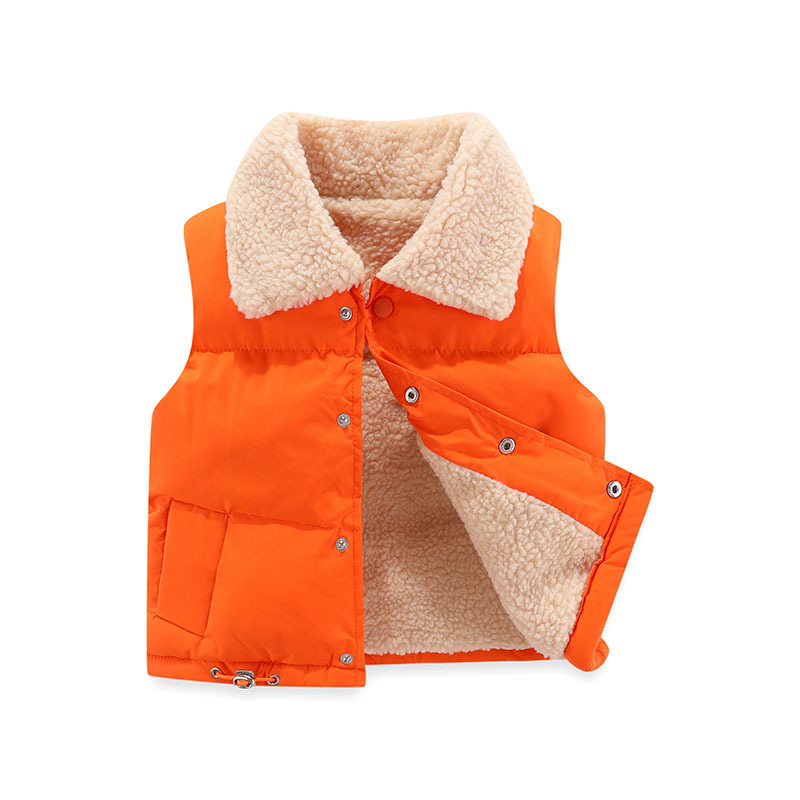 Vellón polar Chaleco de los niños y niñas Otoño e Invierno Chaleco de lana de cordero caliente chaleco de lana de bebé ropa exterior