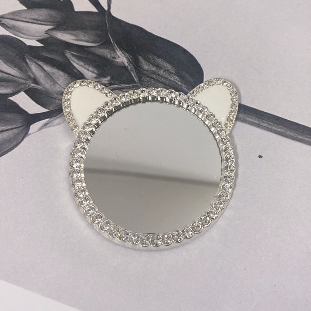 Cat-ear mirror (silver + white paint)