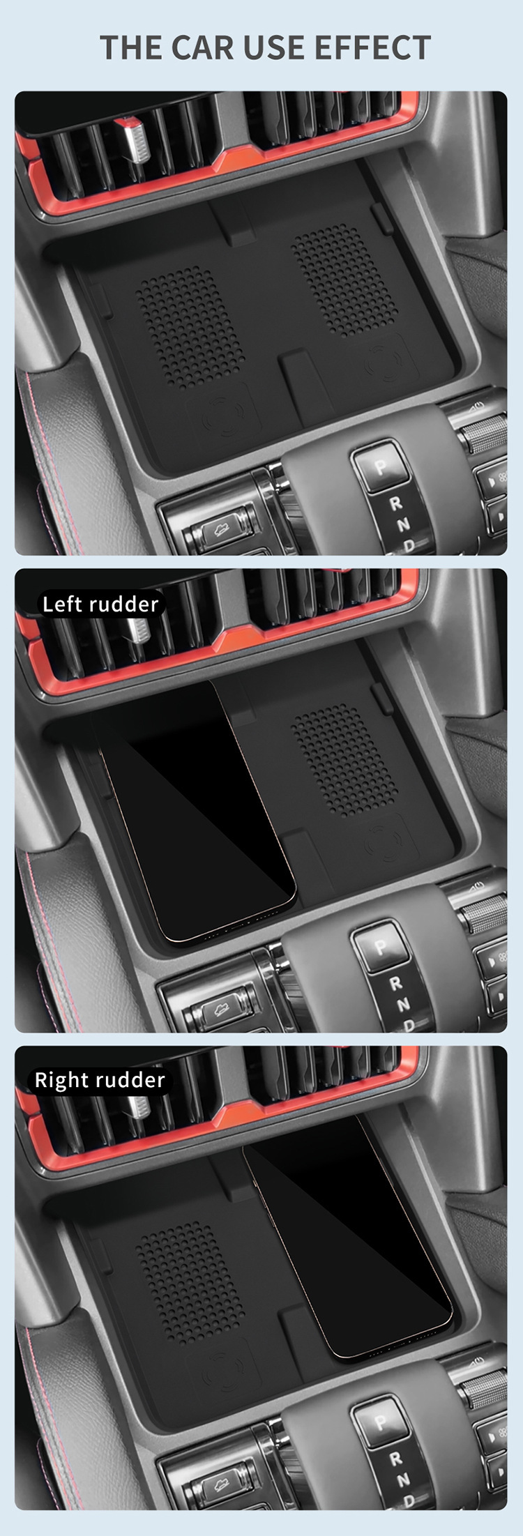 Suitable for 24 Byd Pickup Truck Shark Central Control Wireless Charging Silicone Anti-Slip Mat Car Special Modification Accessories