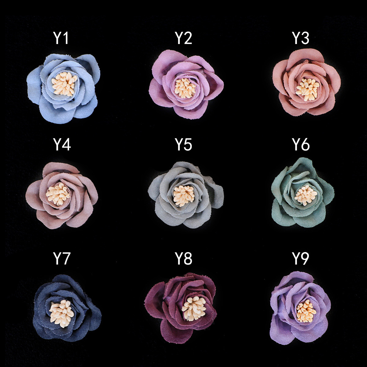 花心硬花3cmY色卡