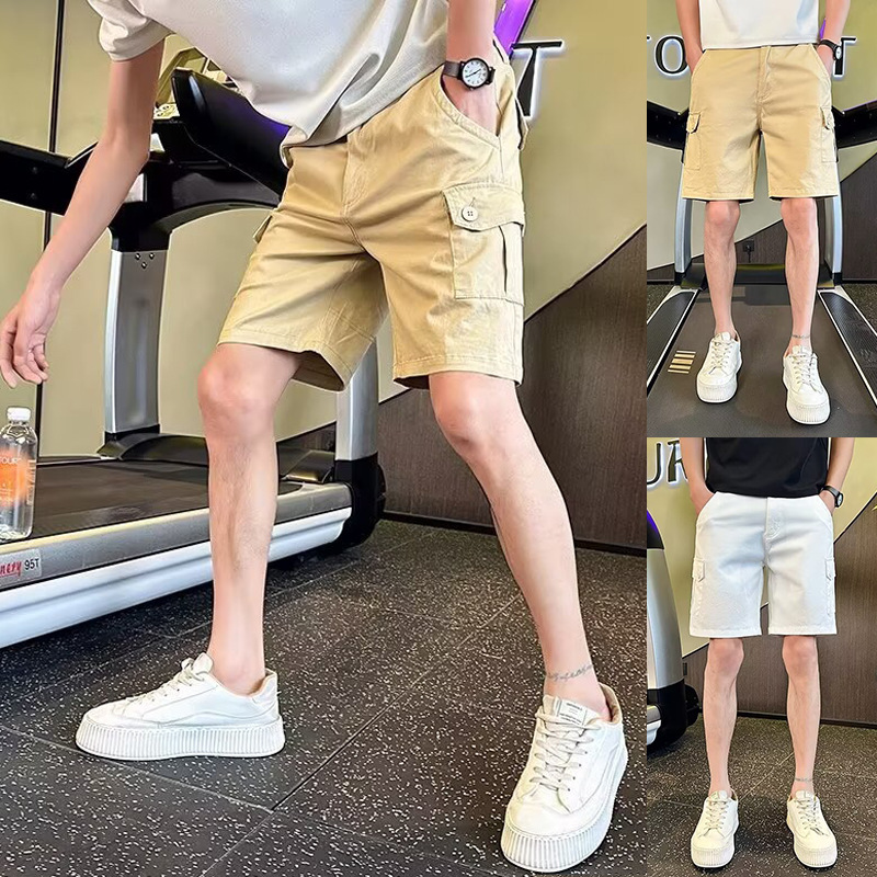 Pantalones cortos de trabajo para hombres británicos de negocios delgados pantalones caqui pantalones casuales pantalones medianos comercio exterior al por mayor transfronterizo