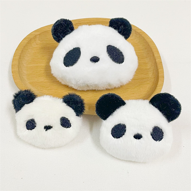 Cartoon Plush Bear Head Figurine Hook Ornament Cute Panda Pin Toy Schoolbag Hook Decor DIY Accessory Small Accessory