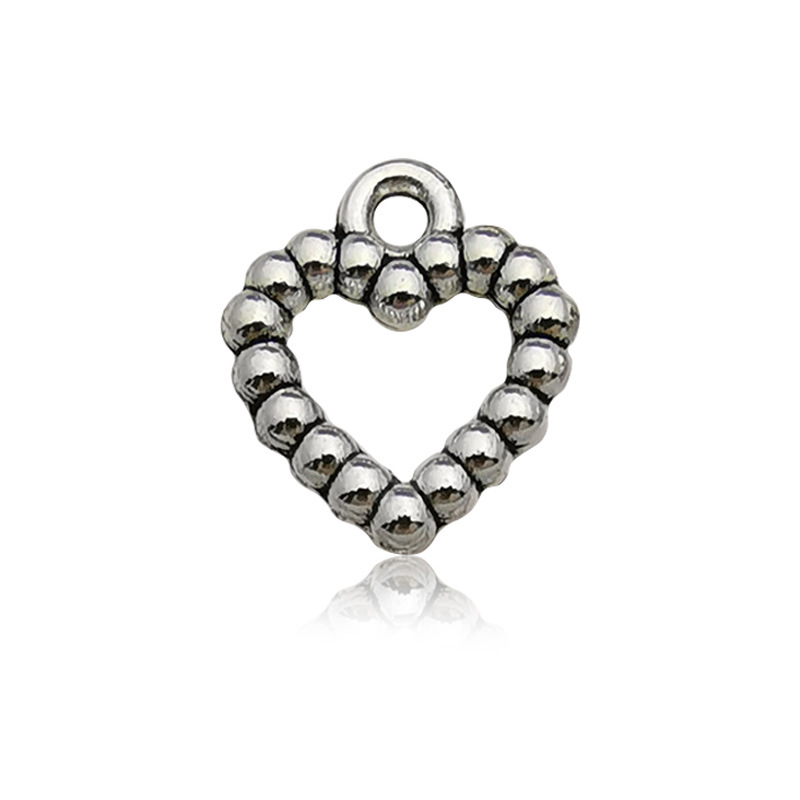 14098-plata antigua en forma de corazón colgante 12 × 13-1,1g