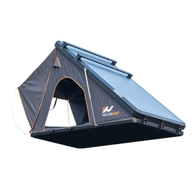 Factory direct supply car top folding tent hydraulic automatic opening aluminum alloy hard shell outdoor camping car tent (Avtomobil dam çadırları) - grey-2-3-people