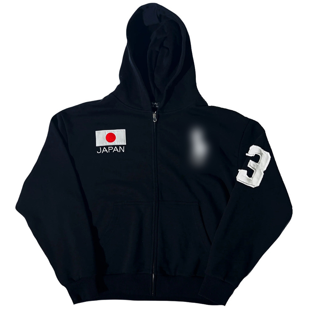 insヨーロッパとアメリカの卸売刺繍パッチジッパートレーナー長袖プルオーバーパーカーレトロジャケットストリートトレンドy2k