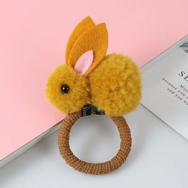 Yellow rabbit hair circle