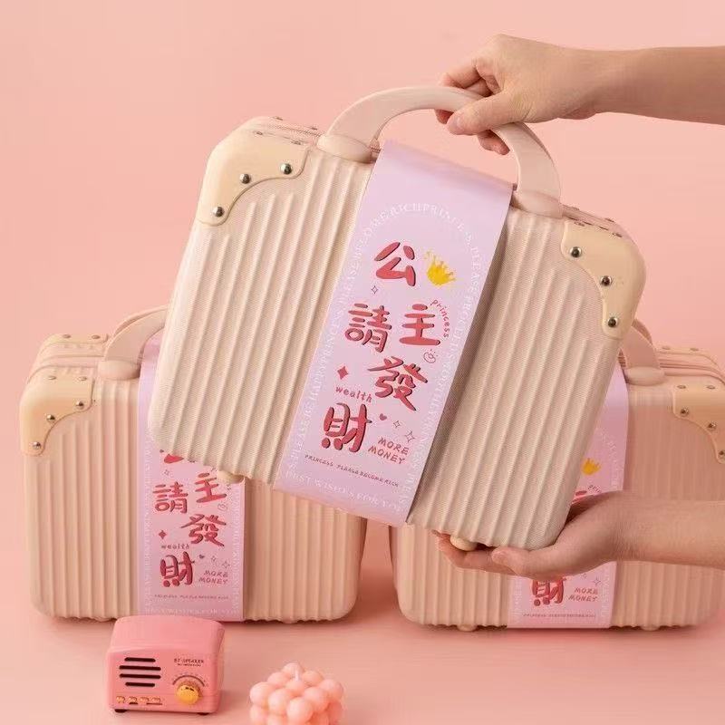 レトロスーツケース小さなスーツケース女性の化粧ケース 14inch お土産小型軽量ミニ旅行収納ボックス|undefined
