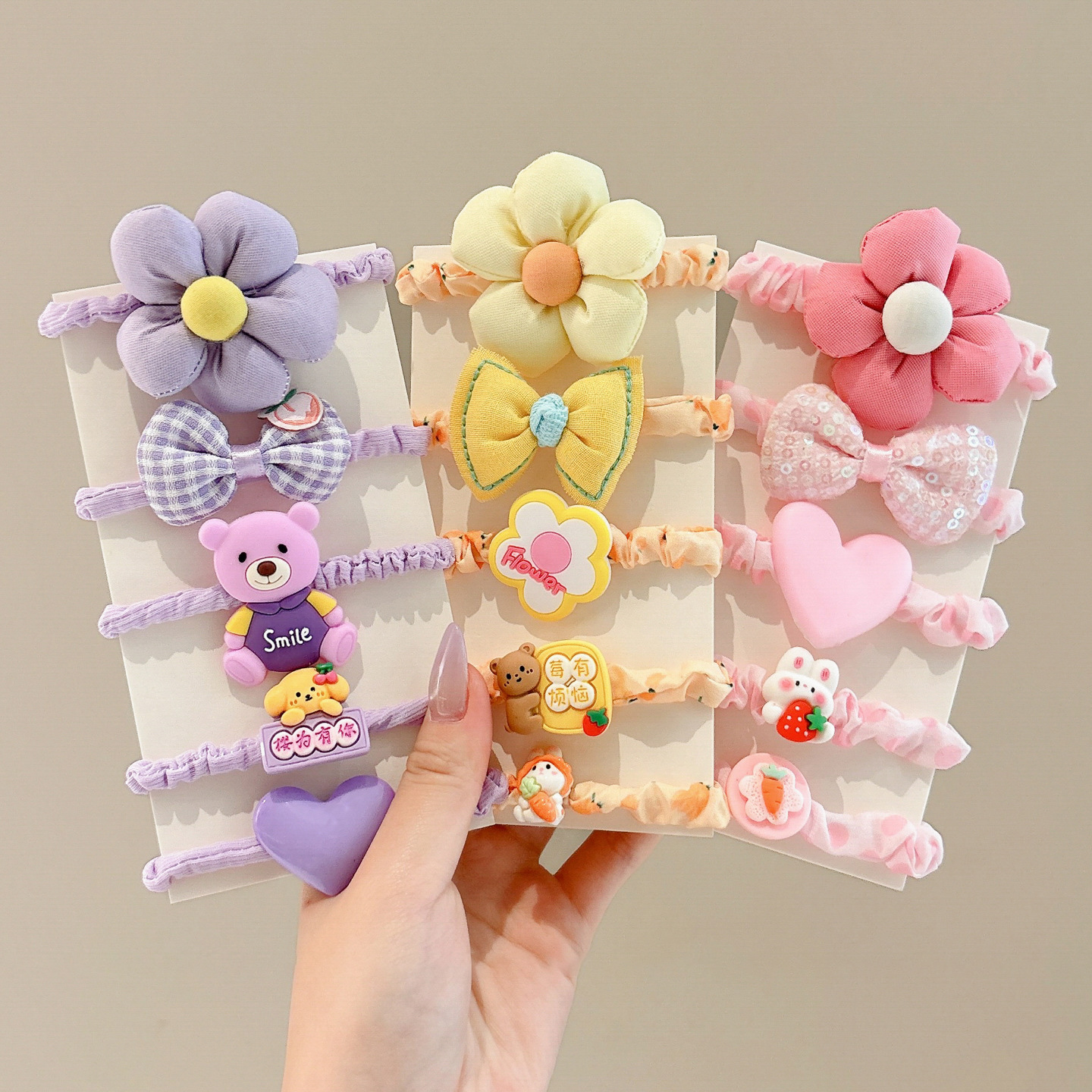 Anillo de cabello para niños joyas de cabello para bebés niñas pulgar pequeño correa de goma de dibujos animados para niñas no lastimar cabello lindos cabello