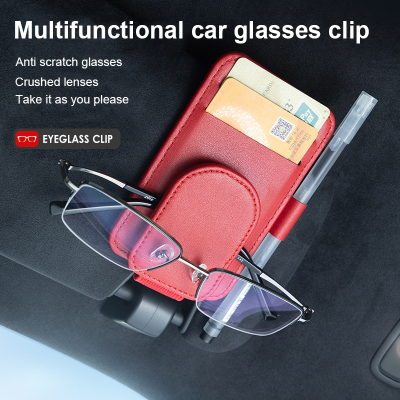 Car Multifunctional Glasses Clip, Ticket Clip, Practical High-End Round Eye Clip, Multifunctional Accessories, Fashionable