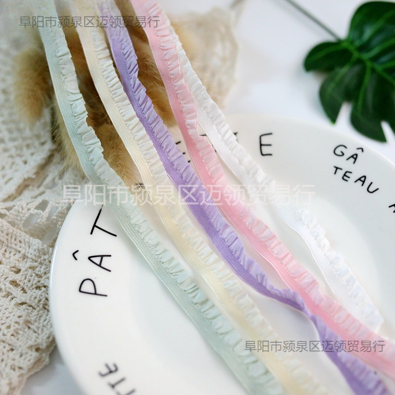 레이스 액세서리 원단 1CM 액세서리 다색 AURICULARIA 주름 면 인형 스트레치 레이스 셔츠