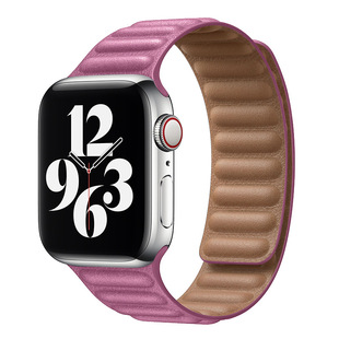 Cross-Border Applicable Apple Watch Two-Color Magnetic Leather Strap Iwatch7/6/5/4/3/2/Se Wristband