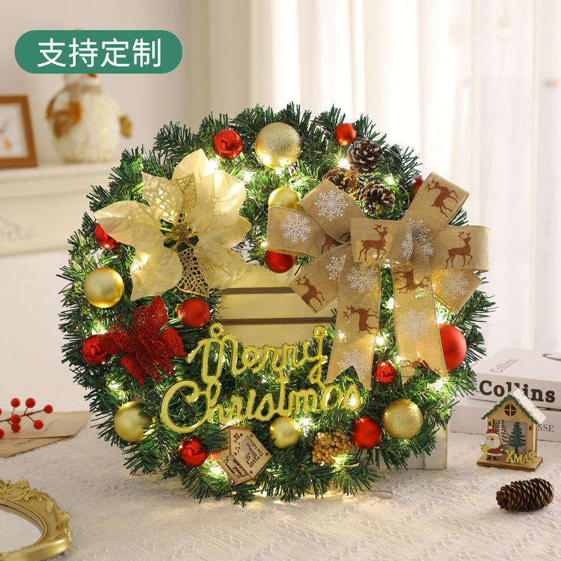 Amazon Navidad guirnalda 40/50/60cm simulación Navidad guirnalda adornos Navidad decoraciones colgante puerta colgante