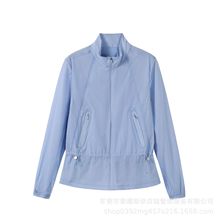 迪家高尔夫GOLF长款防晒衣女修身夹克UPF50透气无缝透气网布
