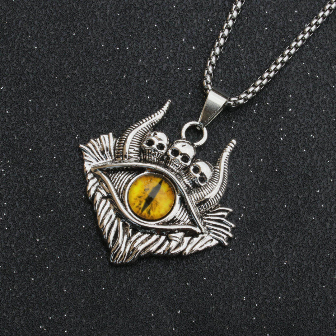 Fashion Devilu0027S Eye Stainless Steel Stoving Varnish Pendant Necklace 1 Piece