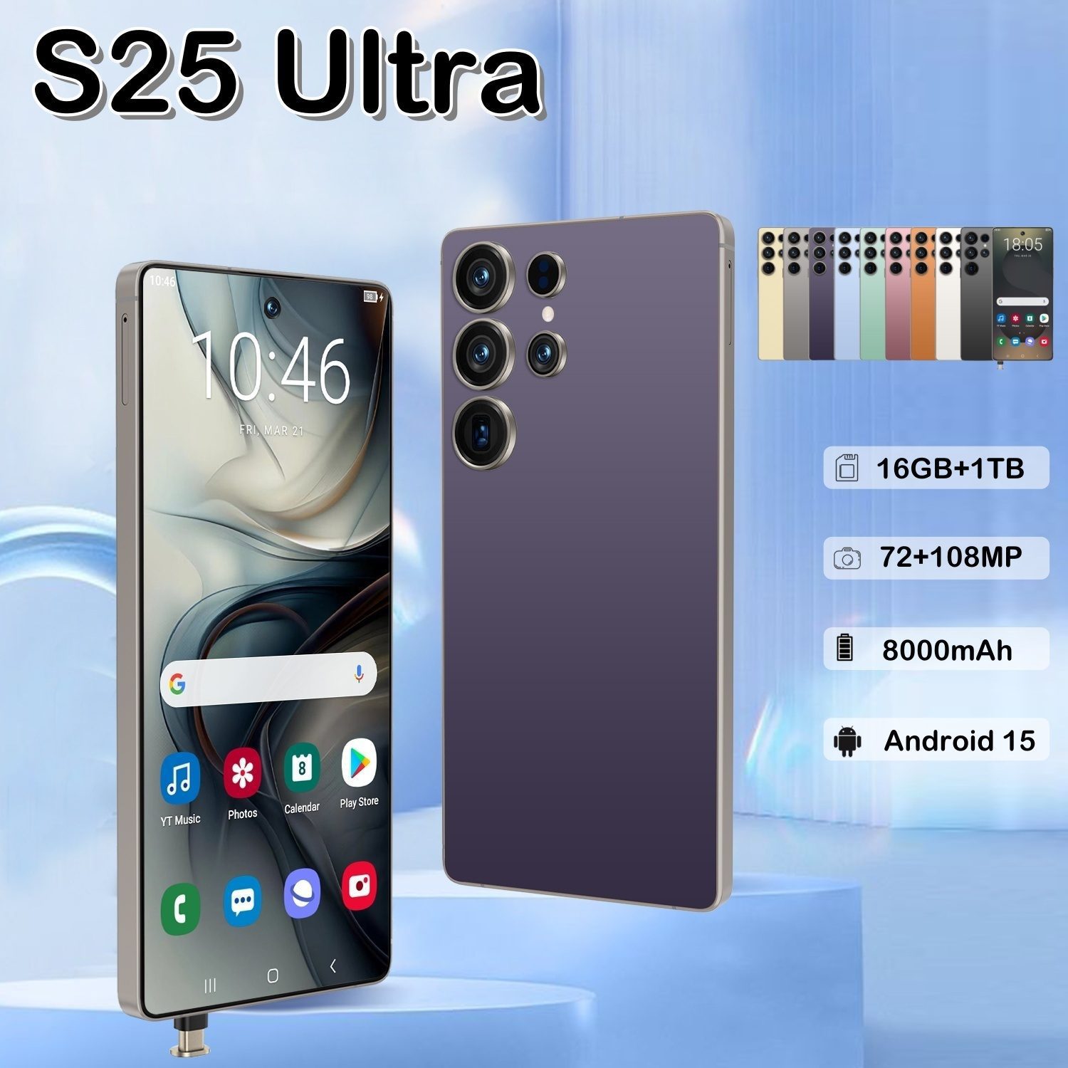 Teléfono Inteligente S25 Ultra 6.9 Pulgadas 16+1T Doble SIM Pantalla HD image 5