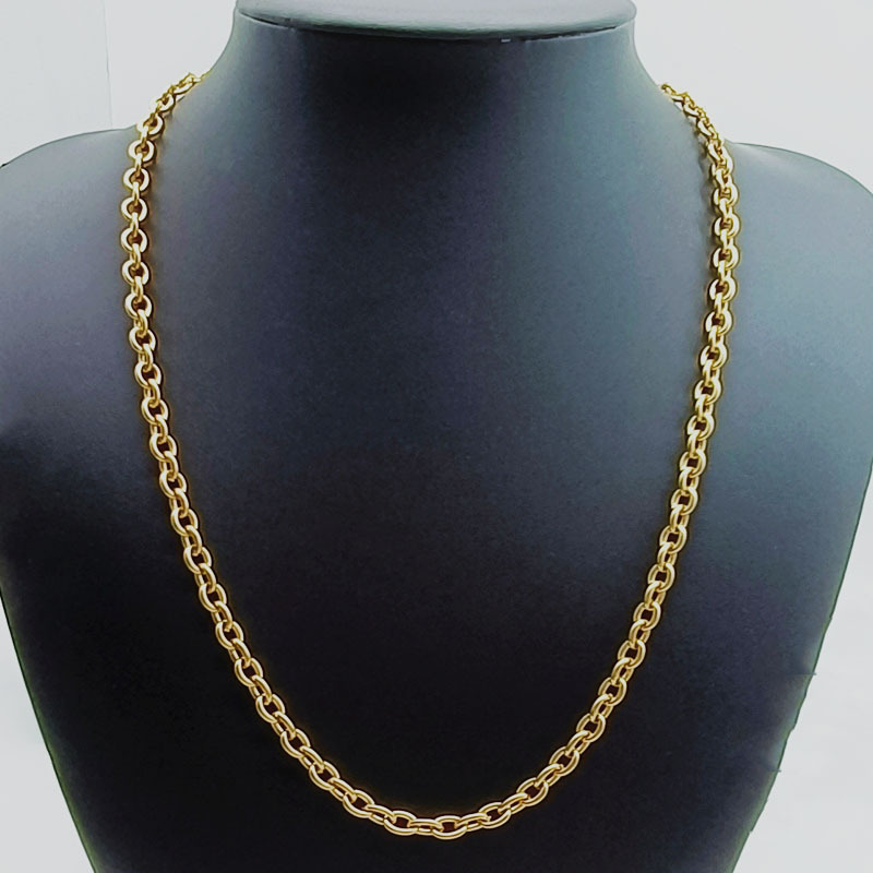 Men's Cuban Chain Necklace In Stainless Steel Interlocking Design_voghion.com