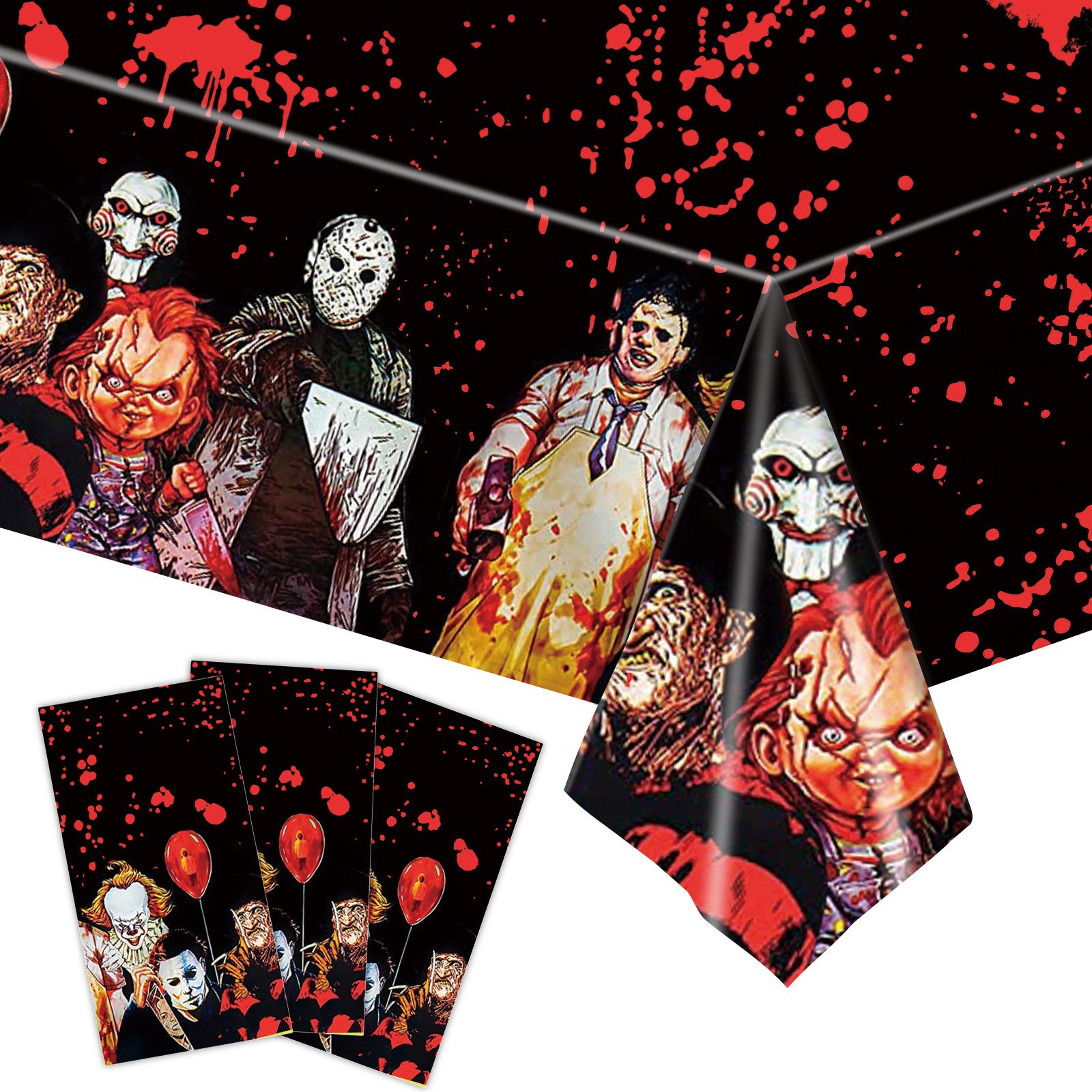 Halloween party tablecloth horror movie party decoration room escape venue layout props disposable tablecloth_voghion.com