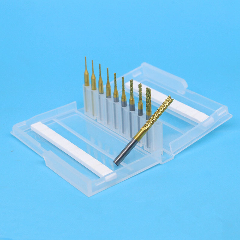 镀钛黄色FPCB涂层线电路板钨钢玉米铣刀套装金色镀膜五金件合成石
