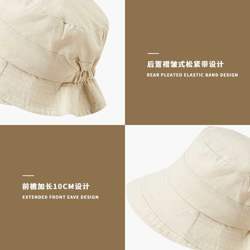 日本製多用途無地速乾性フィッシャーマンハット女性用夏用大きなつば屋外用サンバイザー帽子薄い巻き上げ可能な盆地帽子|undefined