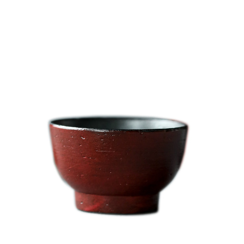 Fully handmade clay thin body color glaze plain body single cup Forbidden City red hand-painted two-color glaze Kung Fu tea set red tea cup