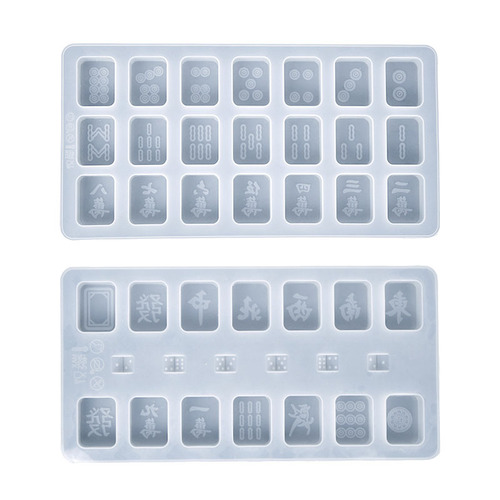 diy silicone crystal glue mahjong mold 38 yards high mirror creative glue abrasive mahjong mold ashtray