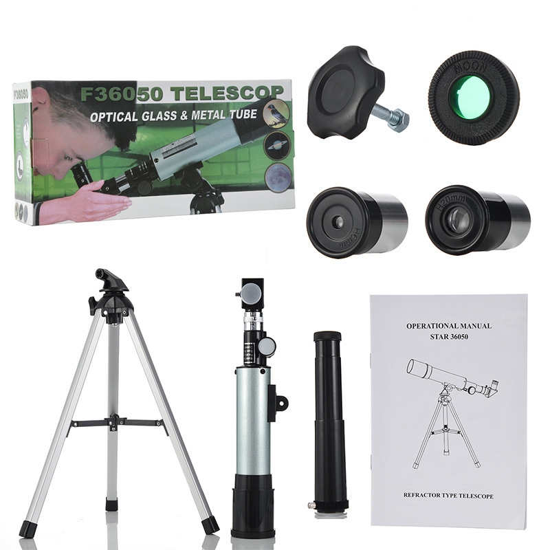 F36050 Telescopio astronómico de nivel de entrada Telescopio de alta definición para niños de observación de aves de campamento al aire libre