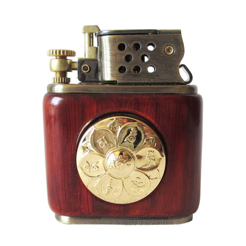 High-end creative gifts lighters copper products kerosene windproof purple sandalwood green sandalwood rosewood lighters wholesale