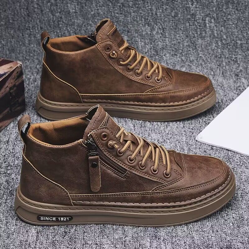 Herren Sommer und Herbst Neue Martin High Top Board Trend Vielseitige schwarze Arbeitskleidung Stiefel Sport Freizeitschuhe Männer_voghion.com
