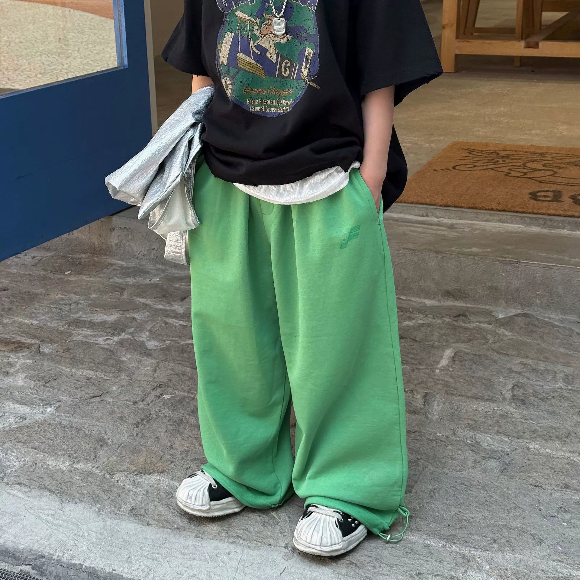 泰如2026春季新款儿童纯色休闲裤男童帅气百搭宽松束脚裤