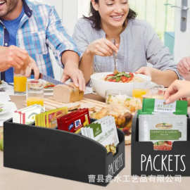 分隔式收纳盒茶包咖啡包收纳盒置物盒吧台收纳盒木质调料整理盒