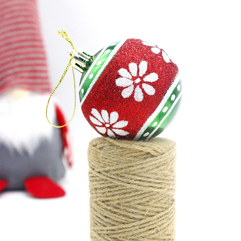Navidad nueva bola de Navidad pintada a mano 6cm caja de PVC decoración de árbol de Navidad galvanizado centro comercial colgante de bola de plástico
