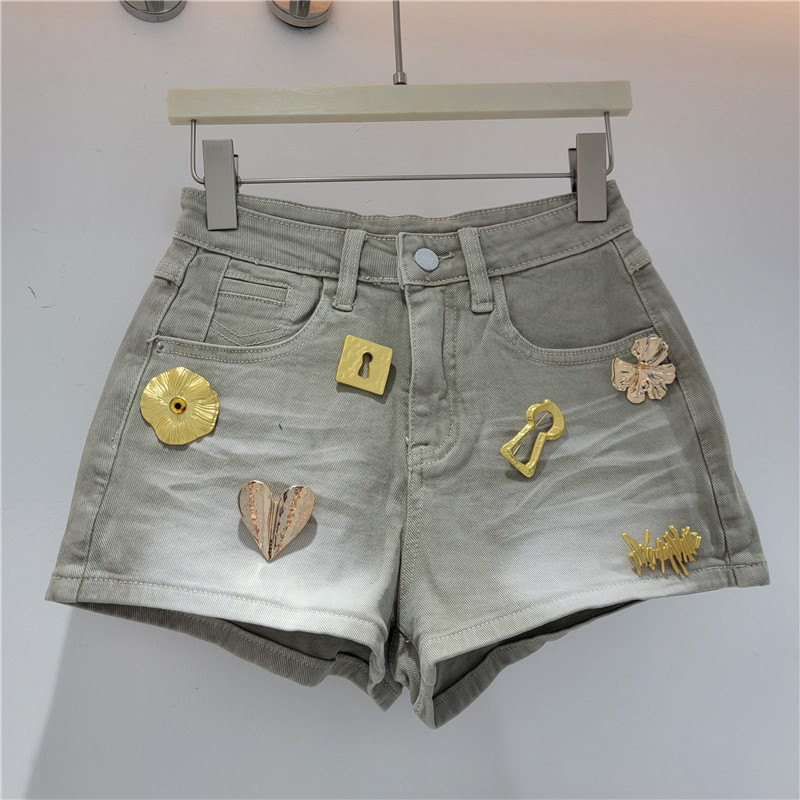 Pantalones Cortos de Mezclilla de Cintura Alta y Pierna Ancha para Mujer
