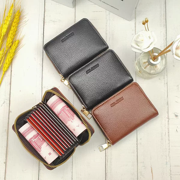 Trendy Organ Card Bag Multi-Card Position Card Page Women's Card Men's Card Holder Zipper Card Holder Credit Card Bag