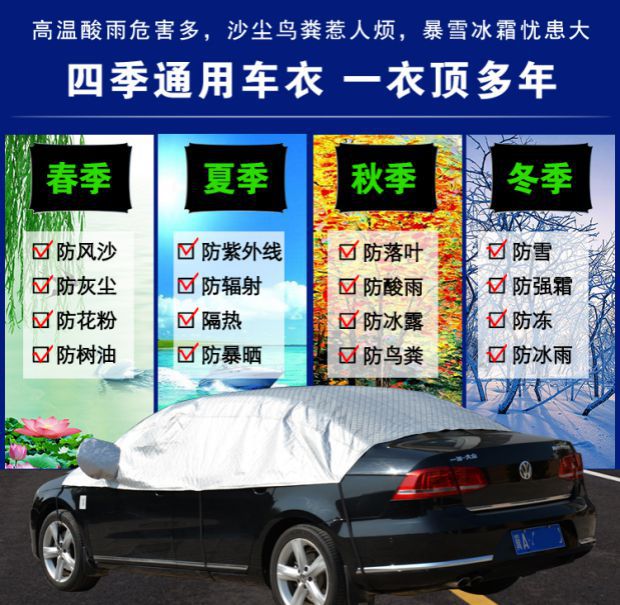 Car Cover, Full Car Cover, Sun Protection, Rain Protection, Hail Protection, New Thickened Quilt Car Cover, Heat Insulation Sunshade Cover Cloth
