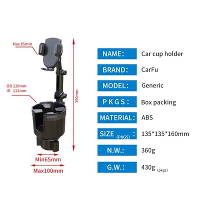 Direct Delivery 2-in-1 Car Phone: Car cup holder/beverage holder