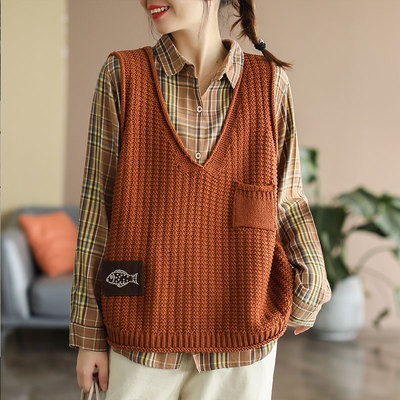 Chaleco de las mujeres de punto Chaleco de las mujeres ropa de primavera 2024 nuevo popular estilo Chanel suéter estilo occidental Chaleco corto image 9