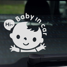 外贸 宝宝车贴 baby in car'反光车尾警示贴 车内有宝宝婴儿贴纸
