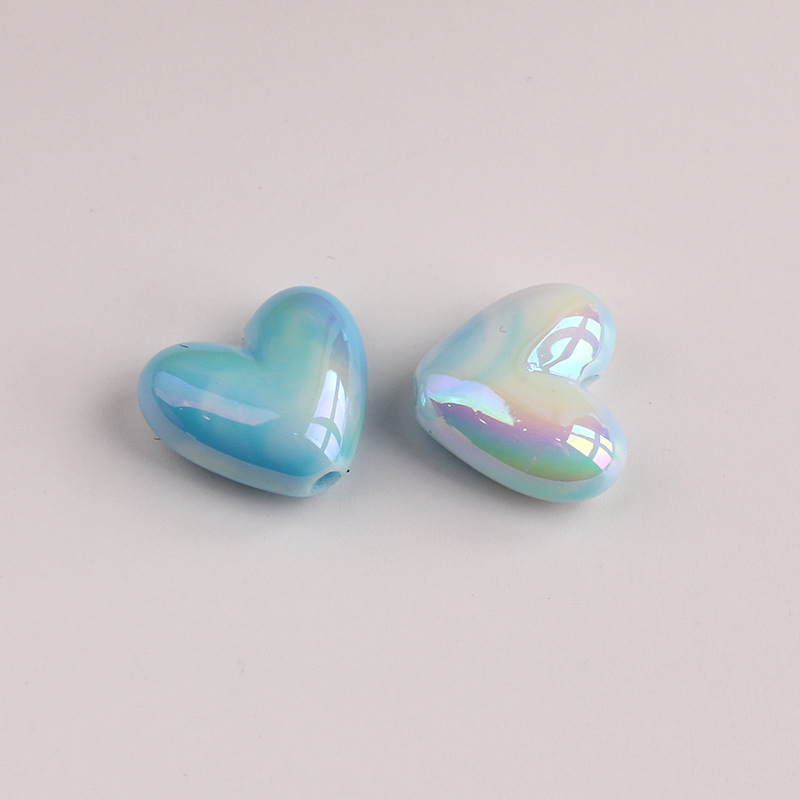 2g Weight Beads Jewelry Making Type DIY Ornament Accessories Classification 1 Piece Quantity Acrylic Material Heart Shape Pattern All Seasons Season Plating Design Simple Style Style 1 Piece Acrylic Heart Shape Beads DIY Ornament Accessories 3