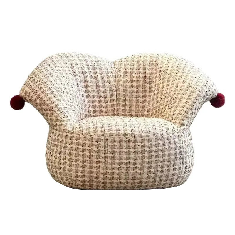 Joker sillón perezoso sofá giratorio único estilo francés crema viento balcón sala de estar diseño casero sofá de tela casual